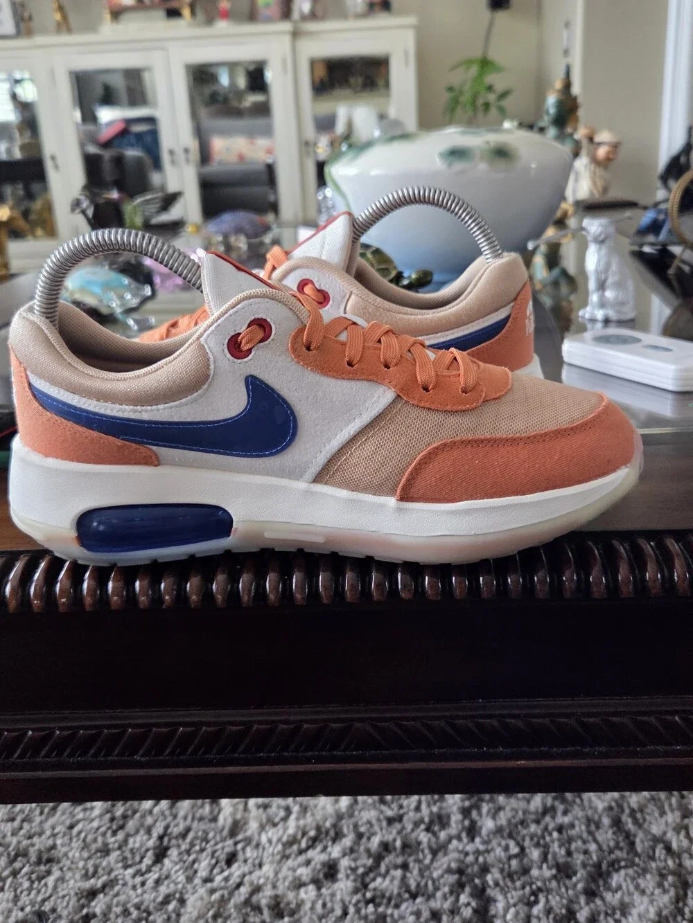 Nike Air Max Motif Orange and Blue Womans  Athletic Sneakers Size 7Y Or Womans 8